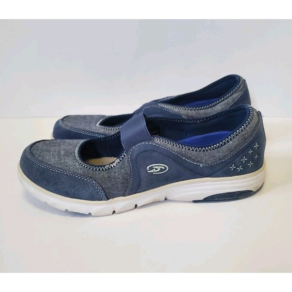 Dr Scholls Shoes Women Navy Elastic Comfort Quilted Casual Leather Florence 8.5